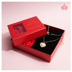 Luxury Heart Pendant Necklace with Preserved Rose Gift Box – Perfect Romantic Gift
